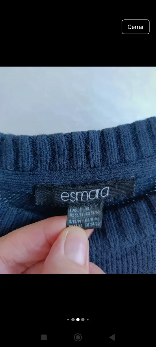 Jersey azul talla 56-58 con adorno de regalo