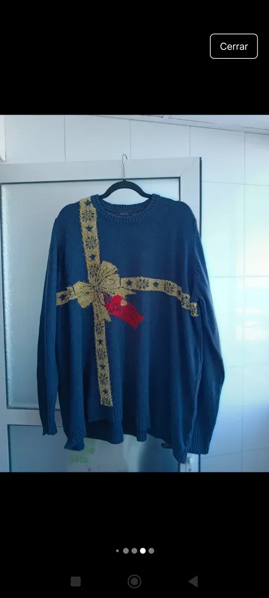 Jersey azul talla 56-58 con adorno de regalo