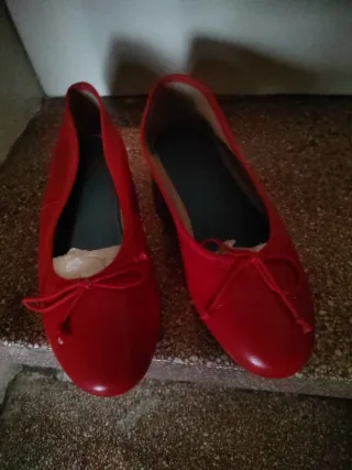 Manoletinas rojas con lazo