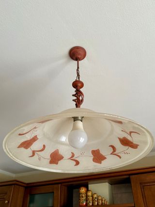 Lampadario ferro battuto dipinto a mano