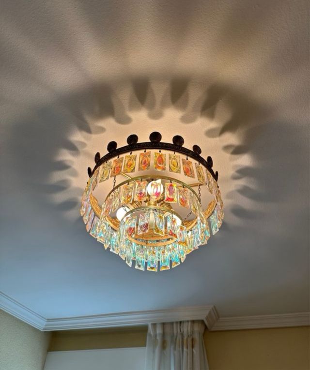 Lámpara Techo Cristal Vintage