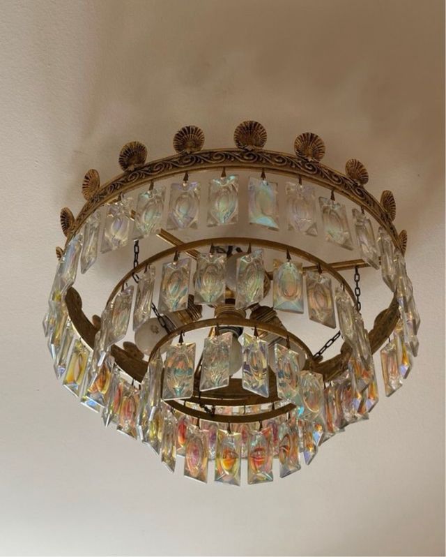 Lámpara Techo Cristal Vintage