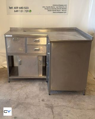 Mueble Cafetero Acero Inoxidable con Esquina