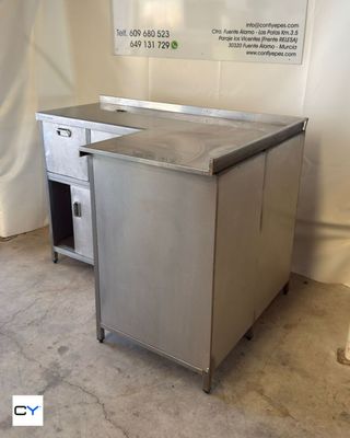 Mueble Cafetero Acero Inoxidable con Esquina