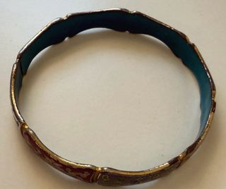 Pulsera antigua esmaltada floral