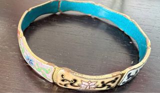 Pulsera antigua esmaltada floral