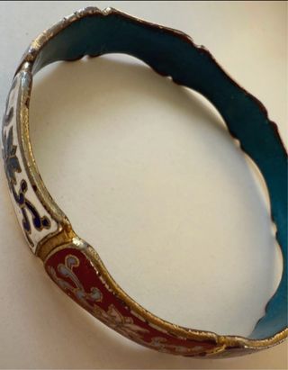 Pulsera antigua esmaltada floral