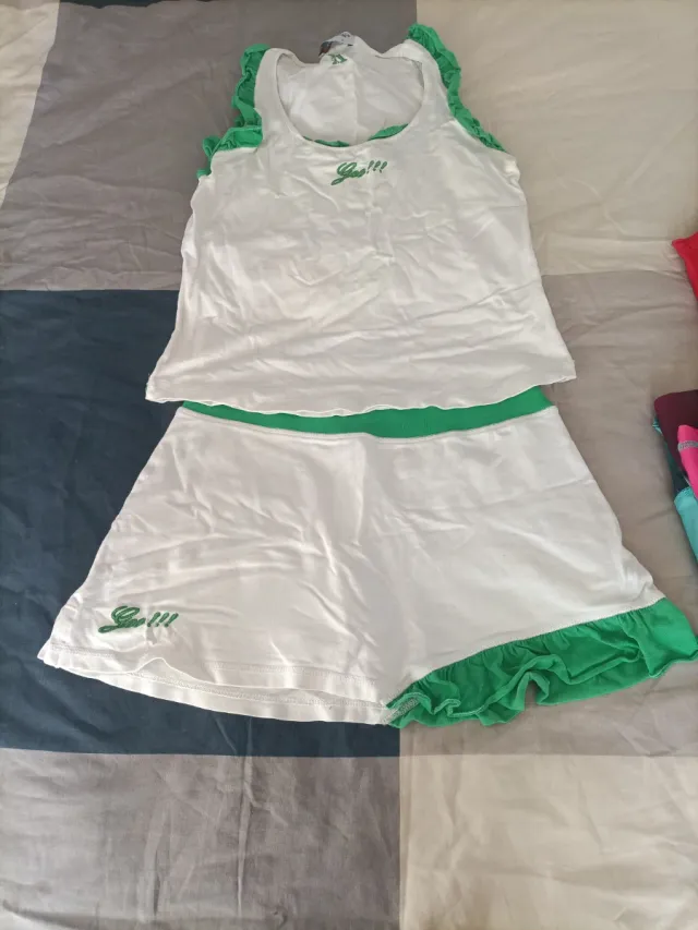 Conjunto pádel blanco y verde Talla S