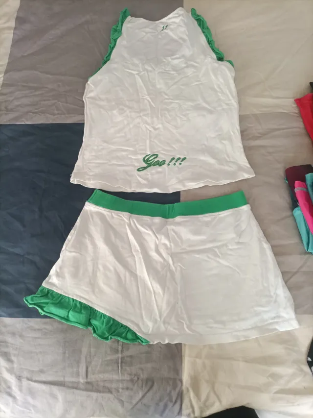 Conjunto pádel blanco y verde Talla S