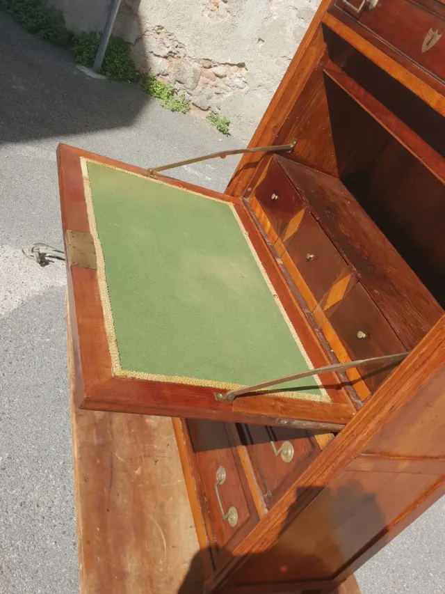 Secretaire scrittoio antico in legno e marmo