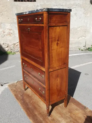 Secretaire scrittoio antico in legno e marmo