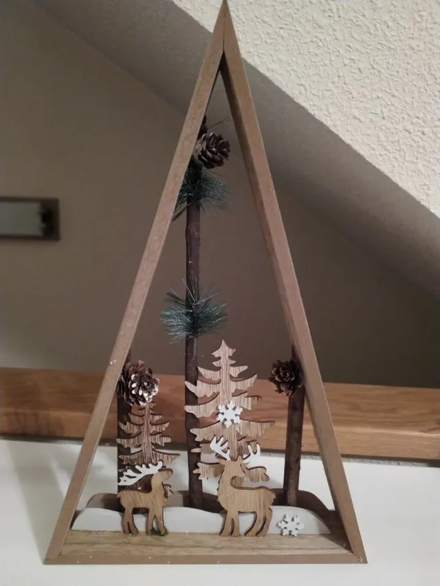 Adorno Navideño Tríptico con Renos