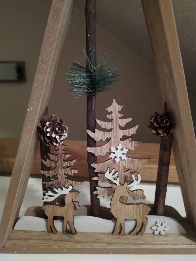 Adorno Navideño Tríptico con Renos