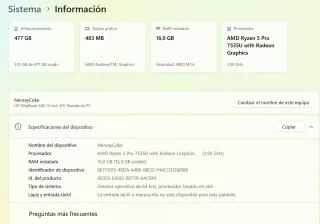 HP Portátil EliteBook 645 G11 Ryzen5 Pro 7535