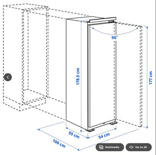 Congelador vertical Ikea Forsnäs 700