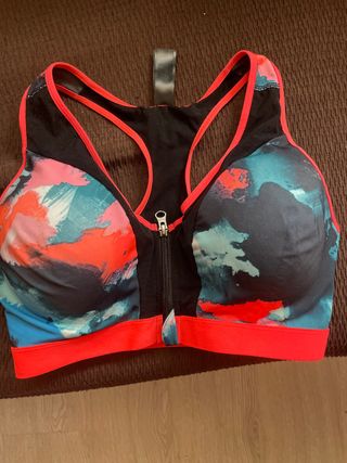 Sujetador deportivo cremallera frontal