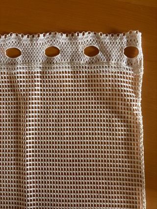 Cortina Visillo tipo Encaje Blanco