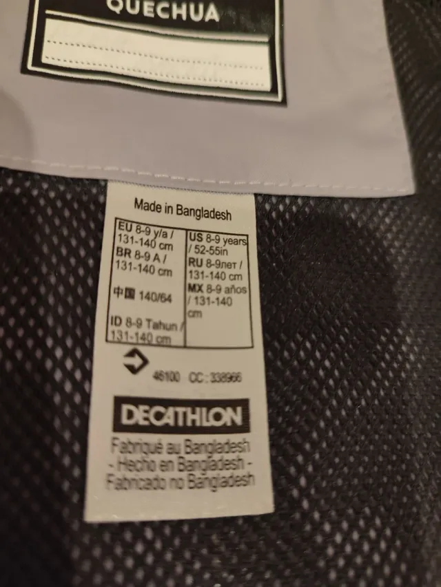 Chaqueta cortavientos Quechua niña 8 y 9 años