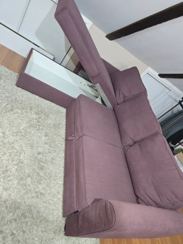 Sofá Cama Chaise Longue Tela Morado