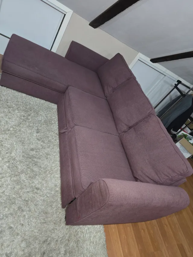 Sofá Cama Chaise Longue Tela Morado