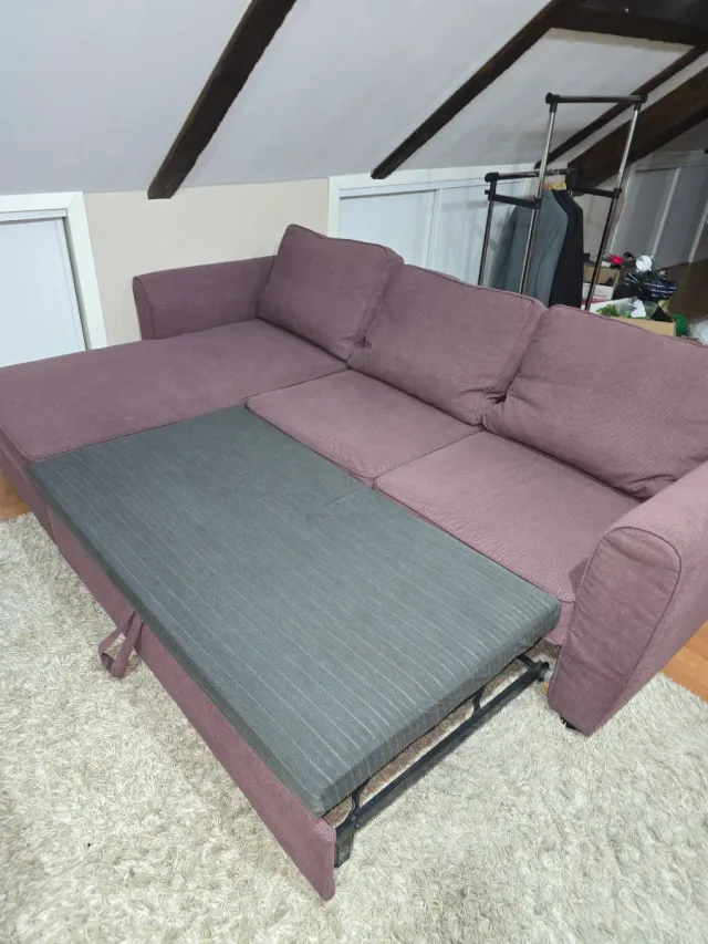 Sofá Cama Chaise Longue Tela Morado