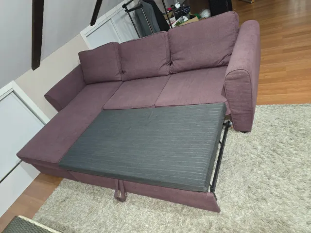 Sofá Cama Chaise Longue Tela Morado