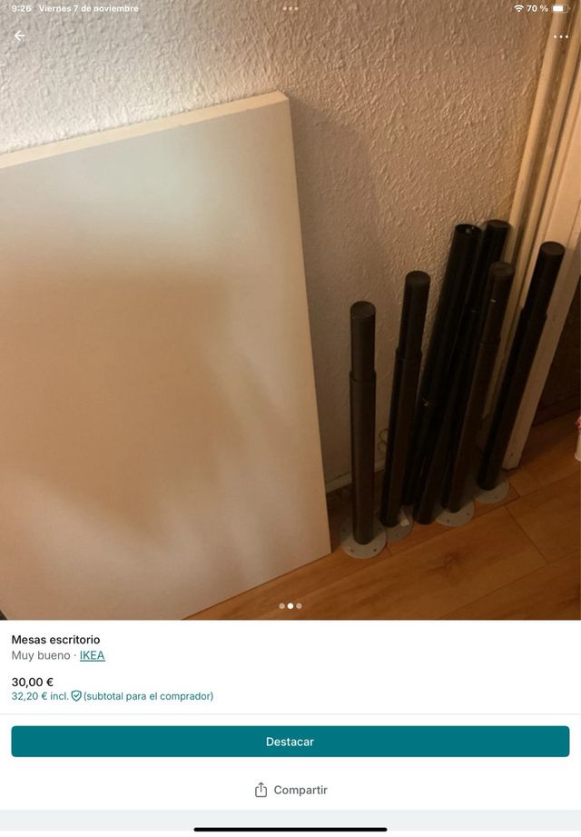 Mesas escritorio Ikea blancas y negras