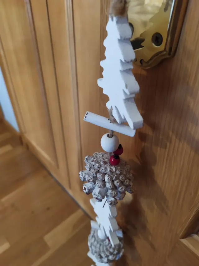 Guirnalda Navidad Madera Árboles Piñas