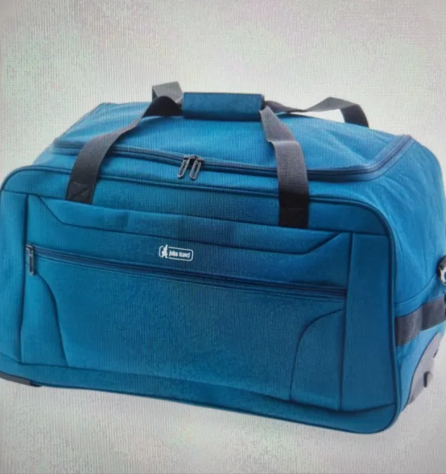 Bolsa de viaje azul con ruedas
