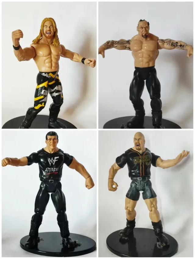 Lote 4 Figuras WWE Lucha anos 90 vintage colecção