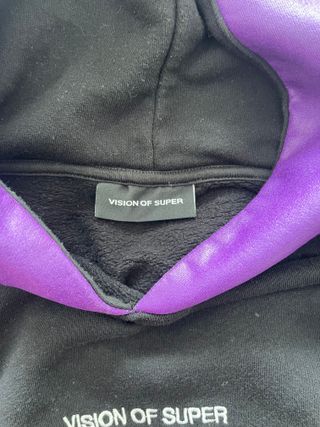 Felpa Vision of Super Uomo XL Fiamme Viola Nera