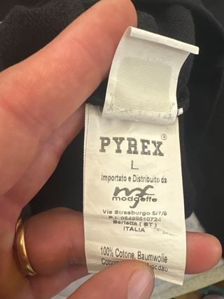 Felpa Pyrex nera con banda colorata
