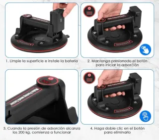 Ventosa Eléctrica 200kg Cristal, Azulejos, Madera