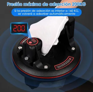 Ventosa Eléctrica 200kg Cristal, Azulejos, Madera