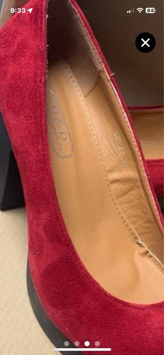 Navidad Zapatos rojos tacón plataforma talla 39