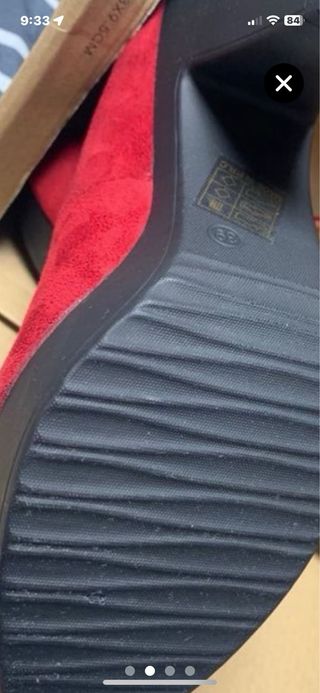 Navidad Zapatos rojos tacón plataforma talla 39