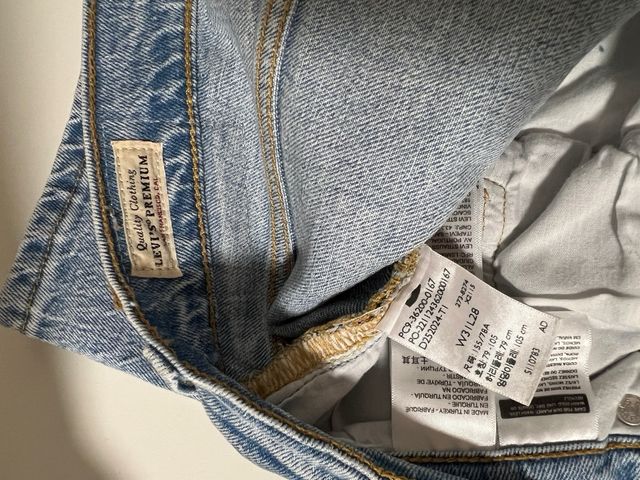 Levi's 501 Jeans W31 L28 Azul Claro