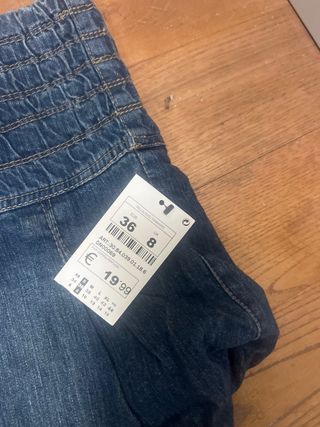 Falda Globo Vaquera Blanco Talla 36