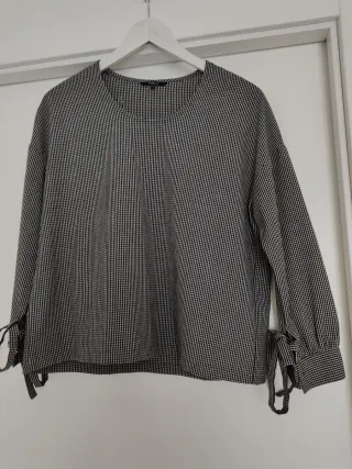 Blusa donna maniche lunghe quadretti