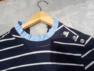 Jersey fino rayas azul y blanco