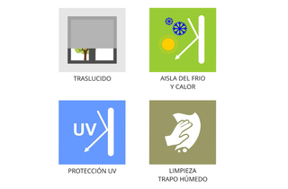 Estor enrollable Uniestor Liso Celeste