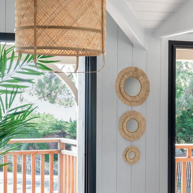 Pack 3 Espejos Rafia Flecos