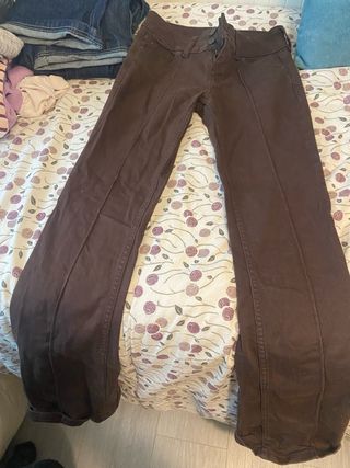 Pantalones campana marrones