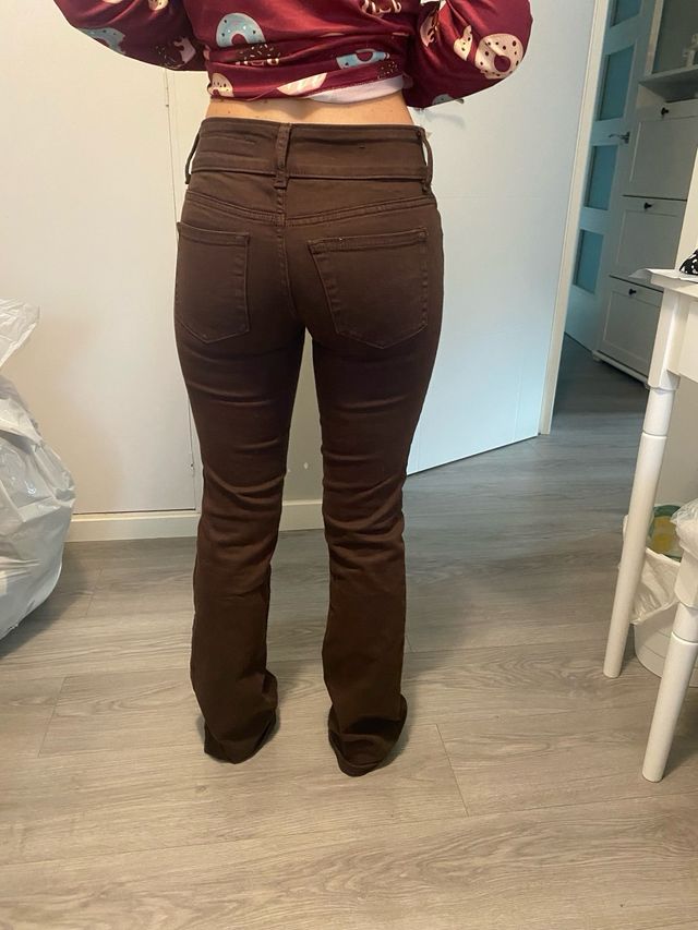 Pantalones campana marrones