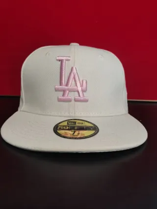 Gorra New Era 59FIFTY LA Beige Rosa Talla 7.1/2