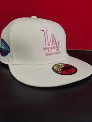 Gorra New Era 59FIFTY LA Beige Rosa Talla 7.1/2