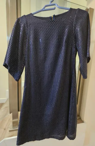 Vestido azul plateado lentejuelas
