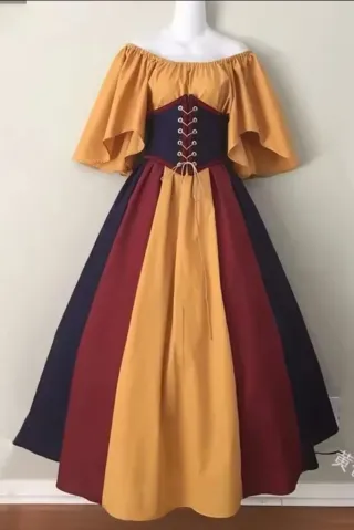Vestido Aldeana Disfraz medieval Mesorena. Talla S