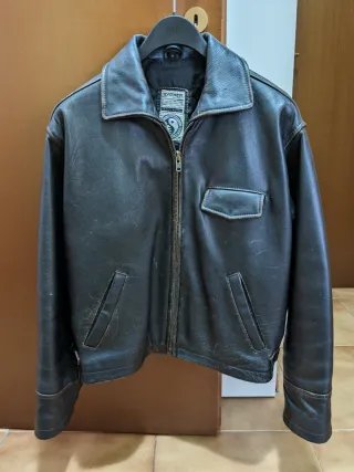 Giubbotto uomo vera pelle marrone M