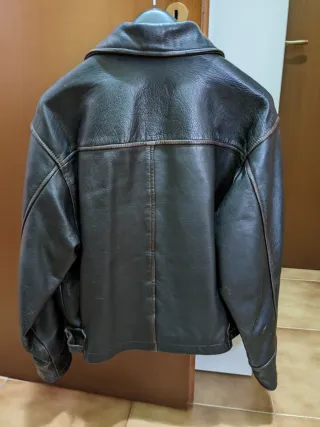 Giubbotto uomo vera pelle marrone M